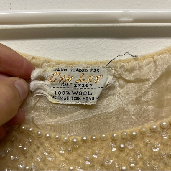 Vintage Hand Beaded Crop Top Cyn Les - Picture 6 of 10